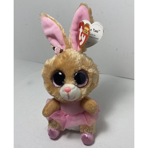 Ty Beanie Boos Plush Twinkle Toes the Bunny Rabbit 8 inch with Paper Hang Tags - Picture 7 of 7